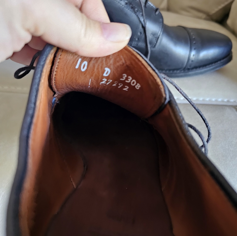 Allen Edmonds Clifton black leather Oxford Dress shoes size 10 - Picture 8 of 10